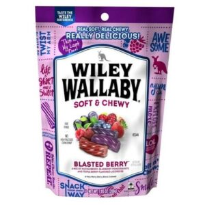 Wiley Wallaby Australian Soft Chewy Blasted Berry Licorice 7.05oz Pouch 6ct